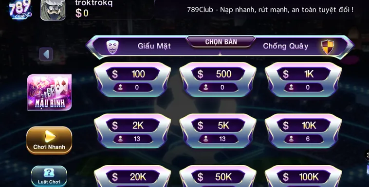 Mậu Binh Tại 789Club Đỉnh Cao Chiến Thuật Với Những Phần Thưởng Hấp Dẫn