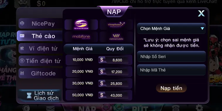 Nạp Tiền 789Club Phương Thức Giao Dịch Siêu Tốc Chinh Phục Những Chiến Thắng Vang Dội Nhất